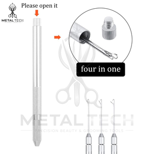 Top Sale Stainless Steel Hair Extension Holder Tool Latch Hook <b>Needle</b> Set Wire Pulling <b>Threader</b> for Micro Ring Extensions - Product Image 5