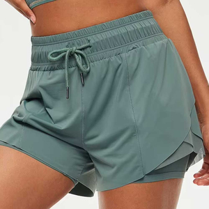 <b>Women</b> <b>Pocket</b> Gym <b>Shorts</b> High Waist Running Workout Fitness Yoga Sports Stretch Breathable Active Wear OEM ODM Custom Pattern - Product Image 1