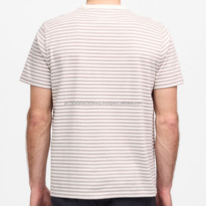 Camiseta de Manga Corta para Hombre, Camisetas a Rayas, Camiseta de Cuello Redondo de Verano, Camiseta de Algodón Orgánico, Camisetas Sostenibles - Product Image 5