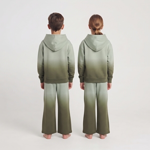 Conjunto Deportivo Sublimado de Dos Colores para Niños, Sudadera con Capucha y Pantalones Anchos, Ropa Deportiva Personalizada para Niños y Niñas, Conjunto de Entrenamiento, Venta al Por Mayor - Product Image 6