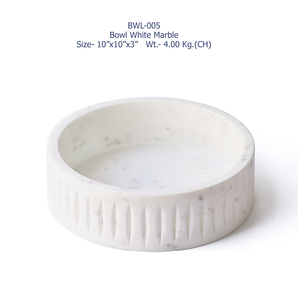 Bol polyvalent en marbre blanc Imperial Aura, vaisselle décorative en pierre naturelle de qualité supérieure pour la maison, le bureau, le spa, prix de gros - Product Image 5