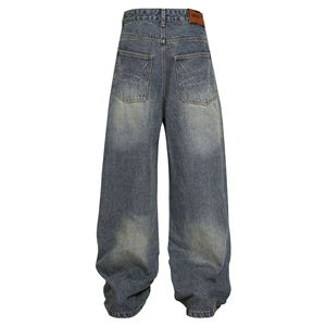 Jean baggy pour homme, coupe slim, en denim délavé, pantalon long, style tendance, jeans délavés à l'acide, fabriqué au Pakistan - Product Image 2