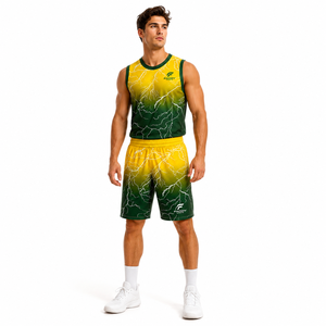 Uniforme de basket-ball personnalisé par sublimation, respirant, ensemble maillot et short de basket-ball pour hommes, vêtements de sport professionnels pour équipe, tenue d'entraînement - Product Image 3