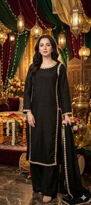 NUEVO ELEGANTE Y MODERNO SALWAR KAMEEZ DE TELA CHINON DE SEDA CON DUPATTA DE SECADO RÁPIDO, LISTO PARA FIESTAS, MANGAS COMPLETAS, TALLAS M A 10 XL - Product Image 2