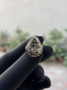 Hot Selling Natural Raw Pyrite 925 Sterling Silver <b>Ring</b> Rough Pyrite Designer <b>Ring</b> Raw Gemstone <b>Adjustable</b> <b>Ring</b> Jewelry - Product Image 2