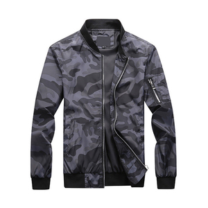 Chaquetas Bomber Ajustadas para Hombre con Mangas Largas, Cuello Alto y Cierre de Cremallera, Estilo Urbano, Poliéster/Nailon para Invierno - Product Image 4