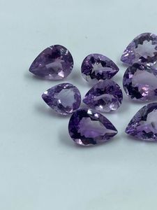 Piedra Preciosa de Amatista Natural, Corte Pera, 21.03 Quilates, Color Púrpura, 8x10, 9x12 mm, para Joyería, 8 Piezas - Product Image 3