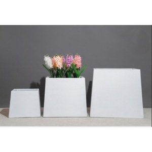 Juego de Macetas Cuadradas Blancas de Fibra de Vidrio, Macetas Minimalistas para Interiores, Decoración de Escritorio - Product Image 2
