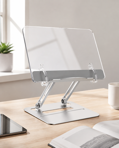 New Modern Adjustable Foldable Customizable for Easy Assembly Home Office Transparent <b>Rotatable</b> Acrylic Book Laptop Stand - Product Image 2