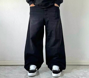 Premium Quality Men's High Street Straight Fit <b>Jeans</b> Wholesale LOW PRICE Custom HipHop Washed Cotton Denim <b>Jeans</b> - Product Image 3
