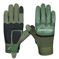 Gants de sécurité sportifs d'extérieur vert olive en PU respirant, longueur poignet, avec logo personnalisé par transfert thermique, pour l'hiver