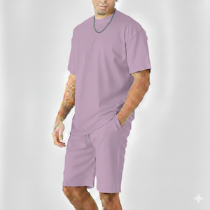 Hot Selling 100% Cotton Men's 2 Piece <b>Set</b> Lightweight Quickdry Streetwear Customized Logo Comfortable for Summer - Product Image 1