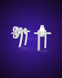 Boucles d'oreilles en argent pour femme Happy Soul 14K Moissanite/ CVD Lab Grown / Cubic Zirconia Diamond 14K/18K/22K/925 - Product Image 6