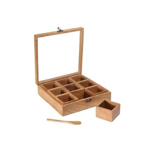 Luxury Wooden <b>Spice</b> <b>Box</b> with Multiple Sections Traditional Masala Dabba for Herbs Seasonings and <b>Spices</b> For Wholesale - Product Image 1