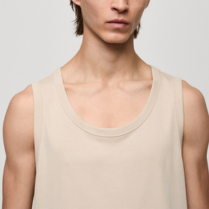 <b>Men</b> Boxy Cropped Quick Dry Ribbed Cotton Custom Print Logo Summer <b>Singlet</b> Sleeveless Sleeve T-shirts Sport Gym Vest Tank Top <b>Men</b> - Product Image 5