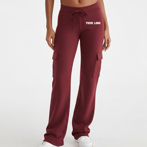 High Quality <b>Lace</b> Fleece Women's Casual Long Pants Winter Breathable Sweatpants Custom DTF Printed Logo High <b>Elastic</b> Waist - Product Image 1
