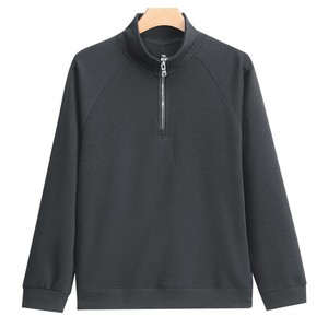 Sweat-shirt à fermeture éclair pour homme, en molleton, épaules tombantes, logo personnalisé, streetwear, marque privée, faible MOQ - Product Image 5