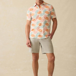 Polo de Alto Rendimiento para Hombre, Mezcla de Poliéster y Spandex, Personalizado al por Mayor, con Estampado Floral, para Golf y Actividades al Aire Libre - Product Image 2