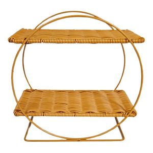 Elegant Natural Rattan Cake Tray Stand For Pastry Display And Birthday Event Table Arrangement - Product Image 1
