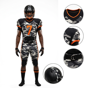 Conjunto de Uniforme de Fútbol Americano de Camuflaje para Hombre Adulto, Impresión Digital, Kit de Protección con Casco - Product Image 1