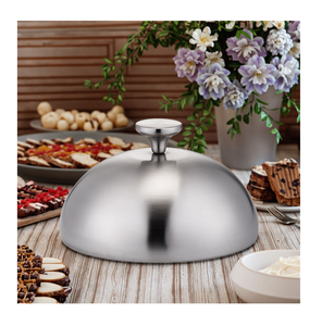 Dôme de table en acier inoxydable, couvercle de protection pour aliments, couvercle de gâteau, compatible congélateur, ustensile de cuisine - Product Image 1