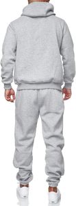 Custom 480GSM Heavy Brushed Fleece Tracksuit Men Zip Hoodie <b>Pants</b> Set Solid Navy Blue Thick Winter Streetwear Outfit - Product Image 4