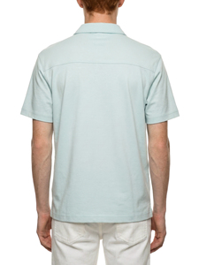 T-shirt décontracté pour homme, bleu clair, à manches courtes, col rond, coupe oversize, couleur unie, jersey délavé à l'acide, séchage rapide - Product Image 5
