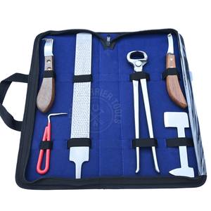 Kit d'outils de fermeur robuste avec coupe-fer à tampon en acier, râpe double face, couteau à sabots à manche en bois et lame à boucle détachable - Product Image 1