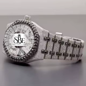 Reloj de Lujo con Diamantes Moissanite de Alta Demanda, Estilo Hip Hop, con Piedras Moissanite de Alta Calidad en Venta - Product Image 3