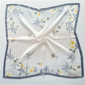 Fashion Custom Silk Satin <b>Floral</b> Square Head <b>Scarves</b> Bandanas-High Quality Outdoor Use All Seasons Custom Colors Dot Solid - Product Image 6
