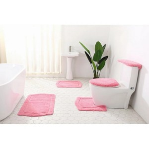 Rectangle Bath <b>Mat</b> <b>Set</b> 3 Piece Non-Slip Rubber Backing For Home Use Solid Color Bathtub Toilet Sink <b>Mats</b> - Product Image 2