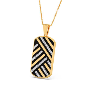 Collier pendentif diamant géométrique en forme de chien - Product Image 3