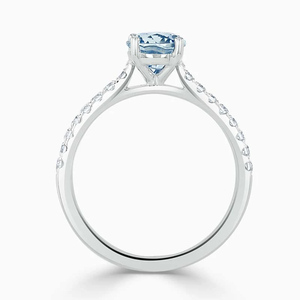 แหวนทองชุบ 18k รูปทรงวงรีประดับอะความารีนและเพชรแบบฝังติดไหล่สุดหรู - Product Image 2