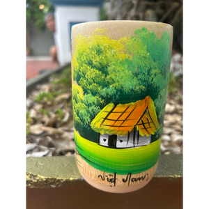 Gobelet à boire artisanal en bambou naturel de 300 ml avec design personnalisé peint à la main, durable, fabriqué au Vietnam, OEM & ODM - Product Image 1