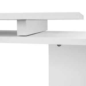 Scrivania angolare moderna a L da 55 pollici per ufficio domestico, girevole a 360 gradi, con scaffali a 3 livelli e libreria integrata - Product Image 2