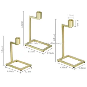Porte-bougie en bois naturel fait main, design moderne, décoration de Noël et de mariage par Zahid Exports - Product Image 6