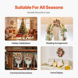 Peonie rosa artificiali da 19 pollici e ortensie corona di ghirlande Decorative per tutto l'anno e festoni - Product Image 5