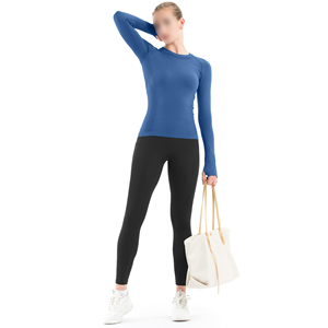 Haut de yoga pour femme à manches longues, compressif, léger et doux, confortable pour le fitness et les activités sportives - Product Image 4