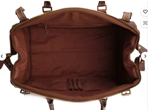 Sac de voyage en cuir véritable grande capacité pour homme – Idéal pour la gym, les week-ends et les séjours d'une nuit - Product Image 4