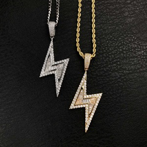 จี้ฮิปฮอปสายฟ้าขายดีทันสมัยและจี้ฮิปฮอปเพทายทรงกลมแบบมีเอกลักษณ์ - Product Image 1