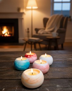 Handmade Aromatherapy Scented Soy Wax <b>Candle</b> in Ceramic Jar-Elegant Design for Home Decor Long-Lasting & Clean Burn 1 <b>Wick</b> - Product Image 4