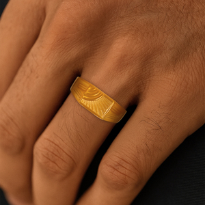 Arc Crest <b>Men's</b> Gold Band Elegant Gold Plated Heart Lattice <b>Ring</b> <b>for</b> <b>Men</b> Unique Spiral Swirl Accent Openwork Statement - Product Image 2