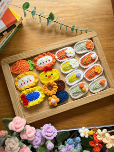 <b>Beginner</b> Crochet Hair Clip Kit Soft Acrylic Yarn Floral Pattern DIY <b>Knitting</b> <b>Set</b> Assorted Colors 3-14 Years 99 Gold Data - Product Image 6
