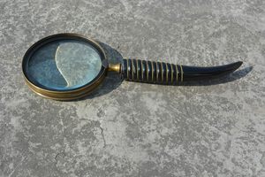 Vintage Brass Magnifying Glass for Reading <b>Study</b> Decorative <b>Desk</b> Accessory Antique Style Handheld Magnifier for Office - Product Image 5