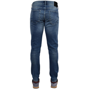 Jeans en denim décontractés, haute couture vintage, respirants, avec logo personnalisé, streetwear, coupe droite, taille mi-haute pour hommes - Product Image 3