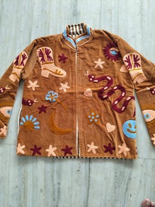 Indian Boho <b>Velvet</b> Suzani Embroidered Jacket <b>Women</b> Handmade Floral Ethnic Winter <b>Coat</b> Designer Outerwear Wholesale Supplier Bulk - Product Image 2