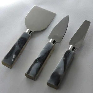 Juego de Cuchillos para Queso y Mantequilla de Diseño Superior 2026, Mango de Resina Pulida y Acero Inoxidable Plateado - Product Image 5