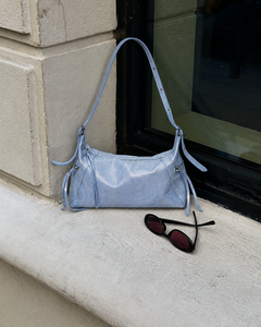 Beena's Light Blue Metallic Women's Tote <b>Bag</b> with Tassel Detail Zipper Closure Single Strap-Fashion Outdoor Travel Handbag - Product Image 4