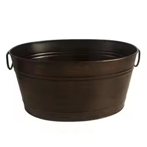 Large Size Metal Ice Beverage Tub Stainless Steel Party Cooler Bucket <b>Wine</b> Beer Chiller Tub Table Use - Product Image 3
