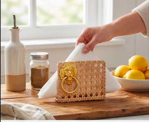 Jute <b>Napkin</b> <b>Holder</b> With Tiger Face Handle For Stylish Table Decor Dining Room Kitchen And Home Accessory Display - Product Image 5